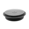 Pactiv Evergreen Newspring VERSAtainer Microwavable Containers, Vented Lid, 48 oz, 9" Diameter, Black/Clear, 150PK NC948B